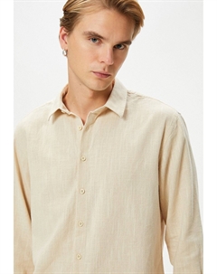 Рубашка NECK BUTTONED, бежевый Koton