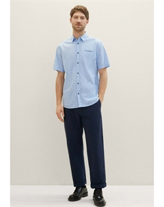 Рубашка KURZARM MIT PRINT, светло-голубой Tom tailor
