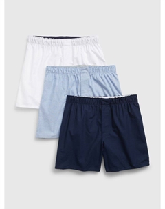 Хлопковые трусы-боксеры, 3 шт., мультиколор Gap