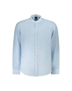 Мужская рубашка из светло-голубого льна Hugo boss