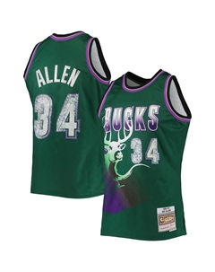 Мужская майка Ray Allen Green Milwaukee Bucks 1996-97 Hardwood Classics, посвященная 75-летию Diamond Swingman Mitchell and ness