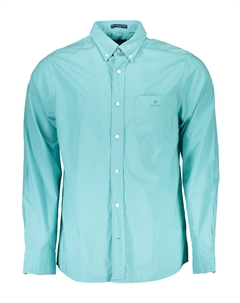 Мужская рубашка из органического хлопка зеленого цвета Gant