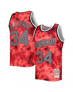 Мужская майка Hakeem Olajuwon Red Houston Rockets 1993-94 Galaxy Swingman Mitchell and ness