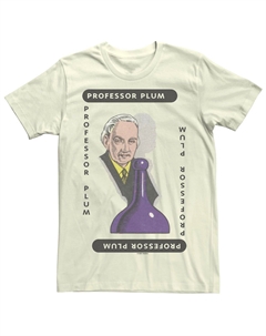 Мужская классическая фиолетовая футболка Clue Professor Plum Game Piece Licensed character