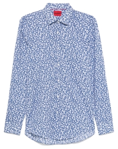 Рубашка из хлопка с принтом, синий Hugo