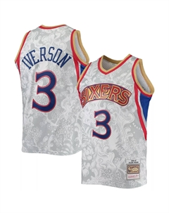 Мужская белая майка Allen Iverson Philadelphia 76ers Hardwood Classics 1996-97 Lunar New Year Swingman Mitchell and ness