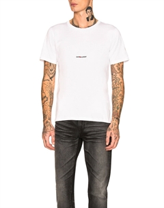 Футболка с логотипом, белый Saint laurent
