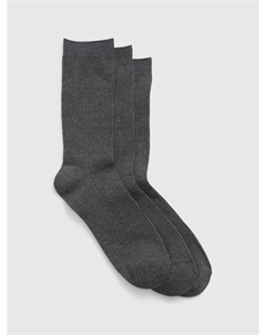 Высокие носки, 3 пары., серый Gap