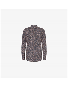 Хлопковая рубашка с длинными рукавами и цветочным принтом, розовый Paul smith
