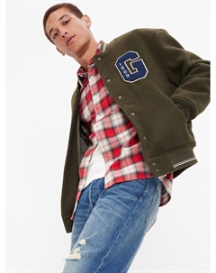 Шерстяной бомбер, зеленый Gap