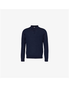 Джемпер-Поло с длинными рукавами из мериносовой шерсти с вышитым логотипом, синий Paul smith