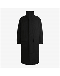 Тканая куртка-пуховик с капюшоном и логотипом-нашивкой, черный Hugo