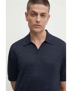 Льняная рубашка-поло, темно-синий Theory