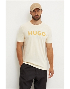 Хлопковая футболка, желтый Hugo