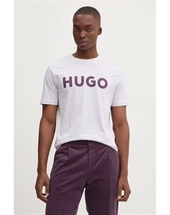 Хлопковая футболка, фиолетовый Hugo