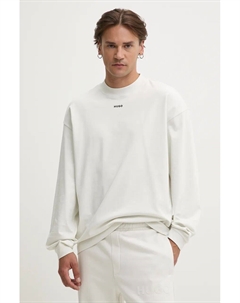 Хлопковый топ с длинными рукавами, бежевый Hugo