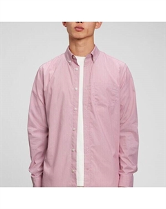Рубашка regular-fit с эффектом складок, розовый Gap