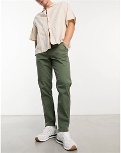 Брюки Design Tapered, хаки Asos