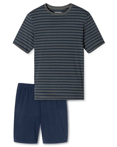 Пижама kurz Casual Essentials, цвет anthrazit, blau Schiesser