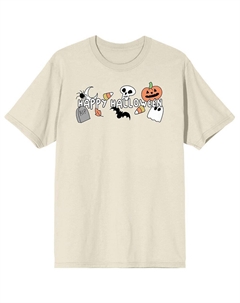 Мужская футболка с рисунком "Happy Halloween", кремовый Licensed character