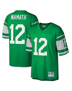 Мужская футболка Joe Namath Green New York Jets Big & Tall 1968 года, реплика вышедшего на пенсию игрока, цвет Jet Green Mitchell and ness