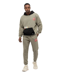 Спортивный костюм tom barron в современном стиле с принтом граффити, хаки Tom barron