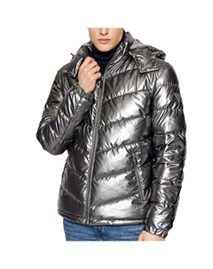 Пуховик классический, серебряный Guess