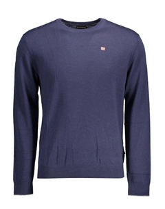 Шерстяной свитер с вышивкой и круглым вырезом, синий Napapijri