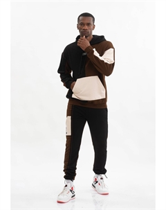 Трехцветный спортивный костюм для отдыха tom barron в стиле оверсайз, коричневый Tom barron