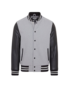 Куртка Letterman College-Style Wool And Leather Baseball Genoa, серый Infinity leather