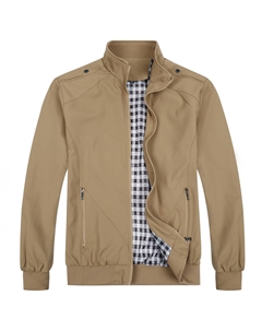 Бомбер с воротником-стойкой переходная куртка на осень повседневная спортивная куртка, хаки Allthemen