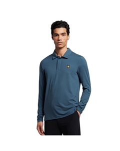 Поло Concealed Button Long, синий Lyle & scott