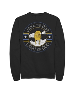 Мужской пуловер с рисунком Cartoon Network Adventure Time Джейк Пес Land Of Ooo, черный Licensed character