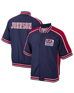 Мужская куртка для разминки Magic Johnson Navy USA Basketball 1992 Dream Team Mitchell and ness