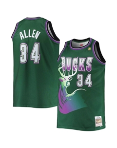 Мужская майка Ray Allen Hunter Green Milwaukee Bucks Big & Tall 1996-97 гг. из твердой древесины Classics Swingman Mitchell and ness