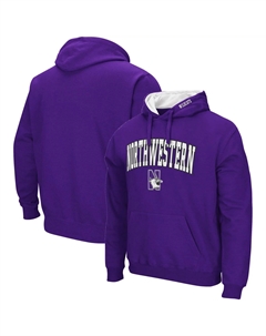 Мужской фиолетовый пуловер с капюшоном Northwestern Wildcats Arch & Logo 3.0 Colosseum