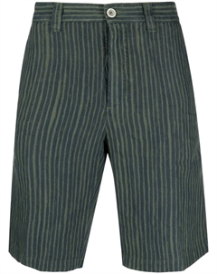 Льняные шорты-бермуды в полоску, зеленый 120% lino