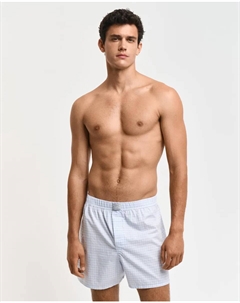 Две пары хлопковых боксеров в клетку, светло-голубой Gant