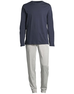 Пижама Night & Home, цвет grau/dunkelblau Schiesser