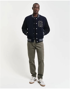 Мужские чиносы узкого кроя со скошенными передними карманами, зеленый Gant