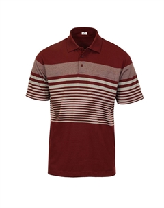 Мужская рубашка-поло с короткими рукавами и карманами в несколько полосок, цвет Burgundy Gioberti