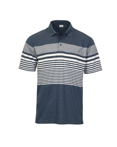 Мужская рубашка-поло с короткими рукавами и карманами в несколько полосок, цвет Indigo Gioberti