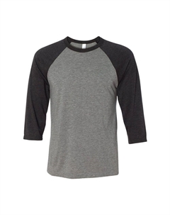 Бейсбольная футболка BELLA + CANVAS с рукавом три четверти, цвет Grey Charcoal Bella+canvas
