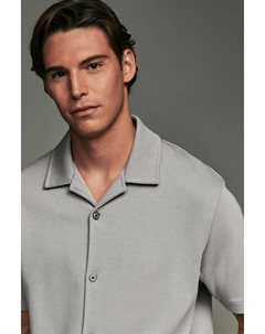 Рубашка свободного кроя из джерси с кубинским воротником, серый Next