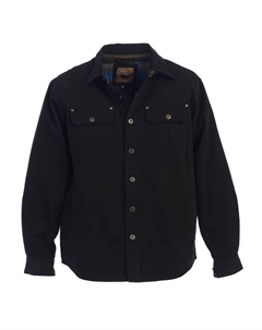 Мужская куртка-рубашка из 100% хлопка с начесом и мягкой саржей на фланелевой подкладке, черный Gioberti