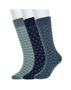 Мужские носки, 3 пары классических носков с рисунком, цвет Sage Sonoma goods for life