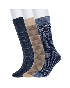 Мужские носки, 3 пары классических носков с рисунком, цвет Navy Fairisle Sonoma goods for life