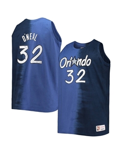 Мужская майка Shaquille O'Neal синего/темно-синего цвета Orlando Magic Big & Tall Profile Tie-Dye Player, цвет Mag Blue Mitchell and ness