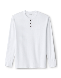 Мужская пижама в рубчик Lands End Sleep Henley, белый Lands' end