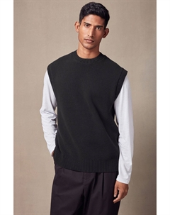 Майка из 100% хлопка с круглым вырезом, трикотажная в рубчик, черный Next